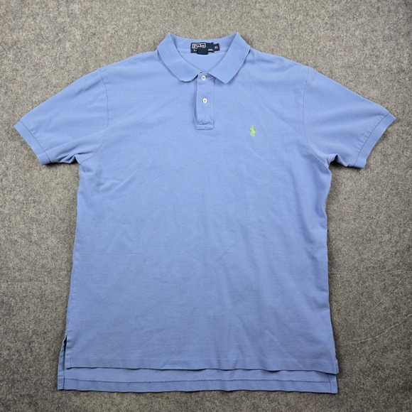 Polo Ralph Lauren Polo Shirt Mens XL Blue Pony Preppy Short Sleeve Collared - Picture 2 of 14